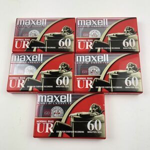 Maxell UR 60 Minute Normal Bias Audio Cassettes Vintage Lot Of 5 New Sealed